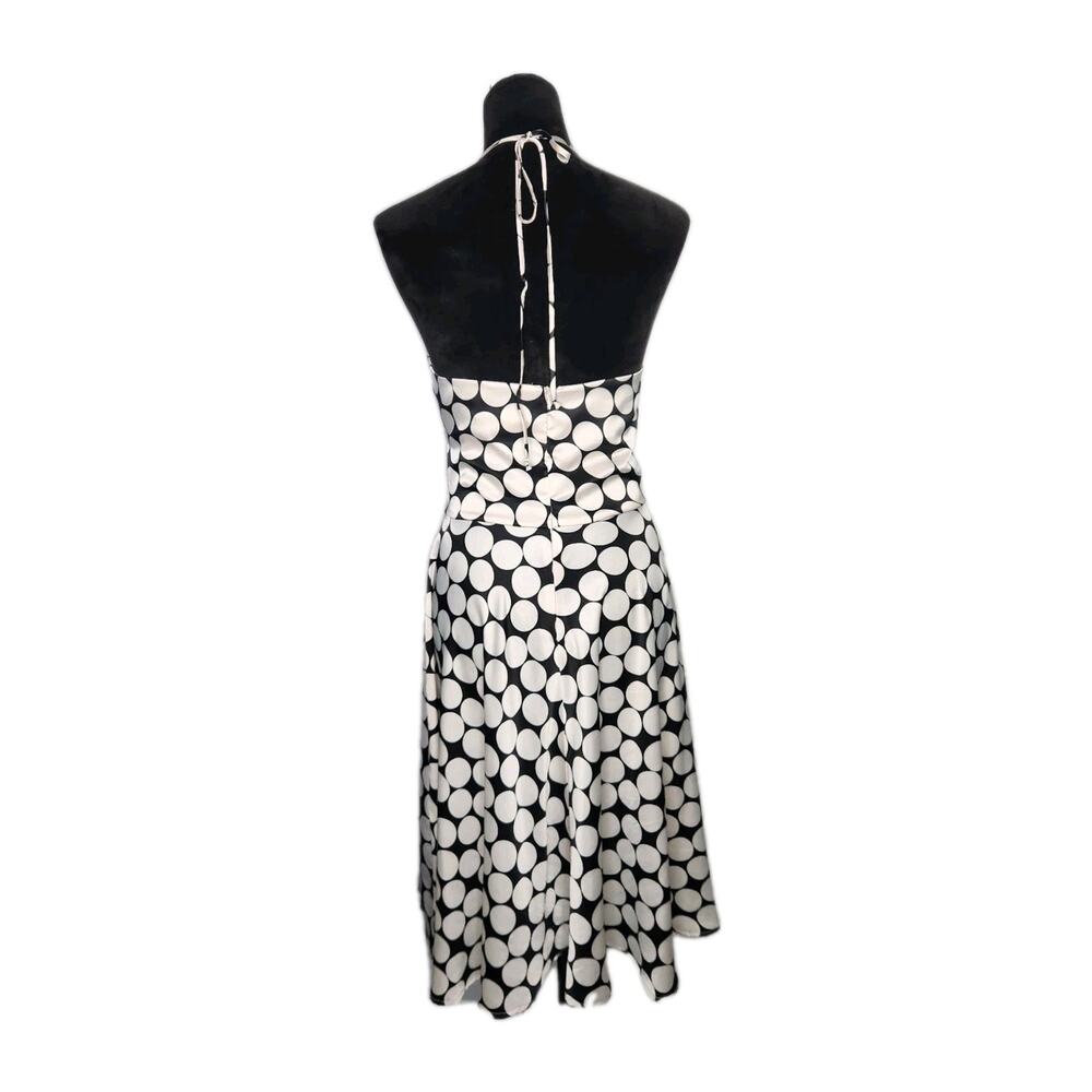 Alyn Paige Vtg Y2K Halter Midi Satin Dress Polka Dot Baby Doll Marilyn Size 5/6 - Picture 3 of 8